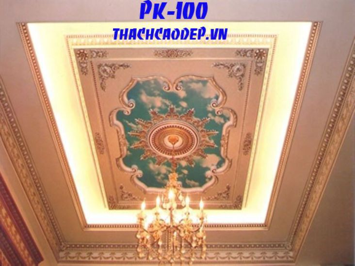 mẫu thach cao phòng khách pk100